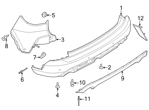 2023 Ford Escape Bumper & Components - Rear Diagram 2 - Thumbnail