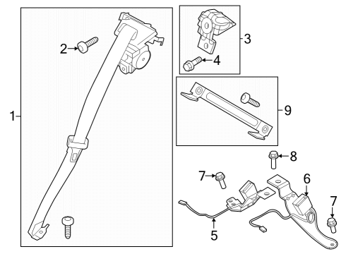 2024 Ford Mustang SEAT BELT ASY Diagram for PR3Z-63611B69-LA