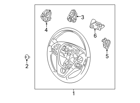 2018 Lincoln MKT Steering Wheel Assembly Diagram for DE9Z-3600-DB