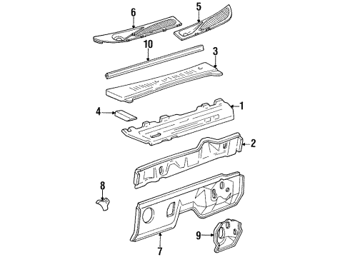 2000 Mercury Mountaineer Cowl Diagram