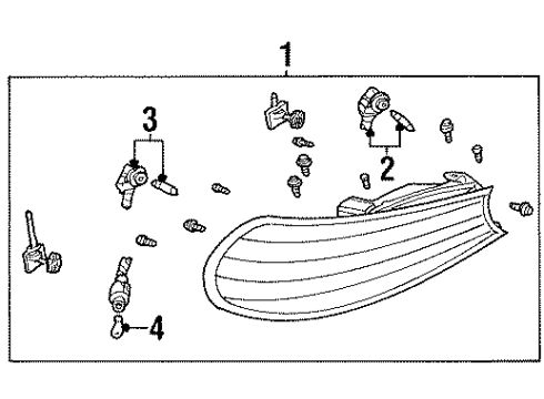 1998 Mercury Mystique Headlamp And Flasher Assy Diagram for XS9Z-13008-BA