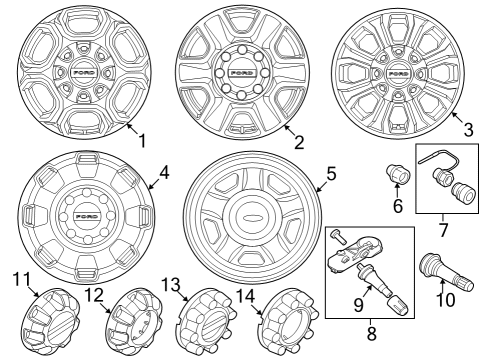 2024 Ford F-350 Super Duty Wheels Diagram 1 - Thumbnail