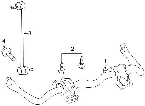 2005 Mercury Montego Stabilizer Bar & Components - Front Diagram