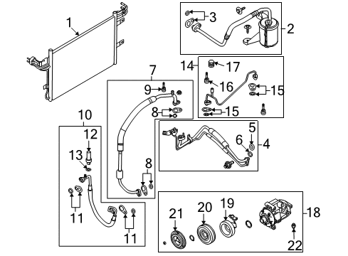 2009 Mercury Sable A/C Condenser, Compressor & Lines Diagram