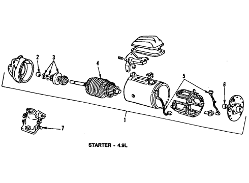 1984 Ford E-350 Econoline Club Wagon Starter Diagram 2 - Thumbnail