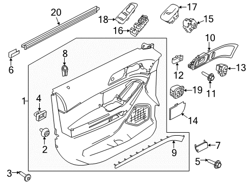 2018 Ford Explorer Panel - Door Trim - Lower Diagram for HB5Z-7823943-AB