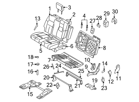 2006 Mercury Mountaineer Handle - Seat Back Adjusting Diagram for 6L2Z-7862418-AAH