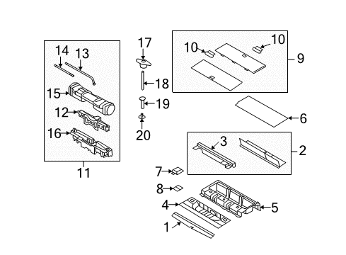 2009 Ford Expedition Lid - Storage Compartment Diagram for 7L1Z-7820162-AC