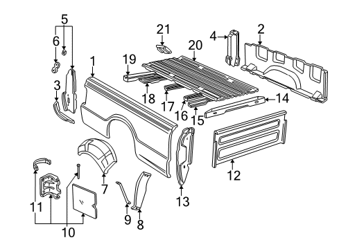 2008 Ford Ranger Front & Side Panels, Floor Diagram