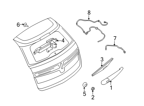 2019 Lincoln MKT Lift Gate - Wiper & Washer Components Diagram