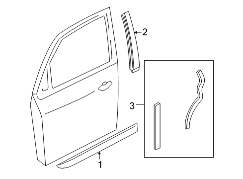 2001 Ford Focus Exterior Trim - Front Door Diagram