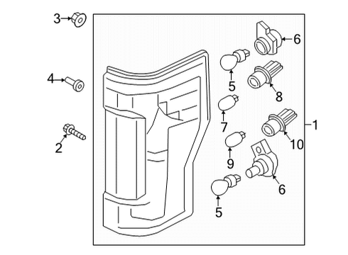 2020 Ford F-350 Super Duty Tail Lamps Diagram 2 - Thumbnail