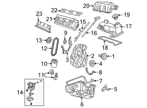 2001 Ford Ranger Engine Parts & Mounts, Timing, Lubrication System Diagram 1 - Thumbnail