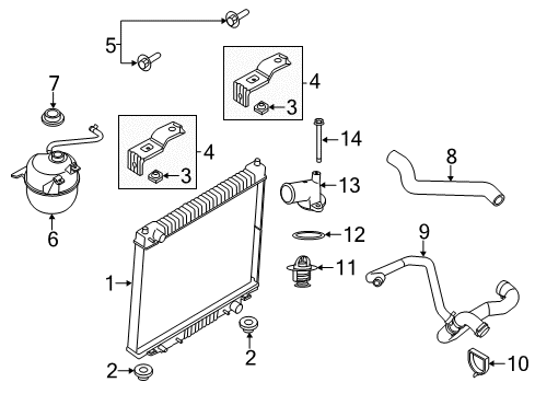 2010 Ford E-250 Radiator & Components Diagram 1 - Thumbnail