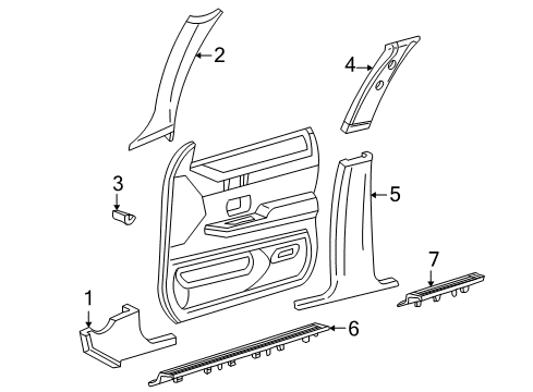 2006 Ford Crown Victoria Interior Trim - Pillars, Rocker & Floor Diagram