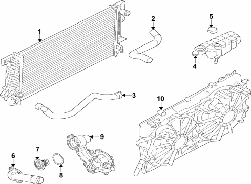 2022 Ford Edge Cooling System, Radiator, Water Pump, Cooling Fan Diagram 4 - Thumbnail