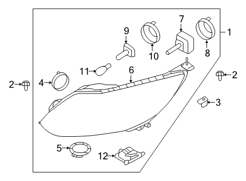 2014 Ford Focus Headlamp Assembly Diagram for BM5Z-13008-K