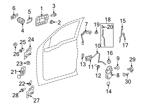 2010 Ford F-150 Handle Assy - Door - Inner Diagram for DL3Z-1522601-HA