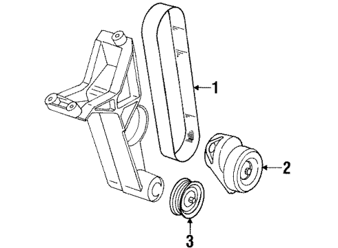 1997 Mercury Mountaineer Belts & Pulleys, Maintenance Diagram