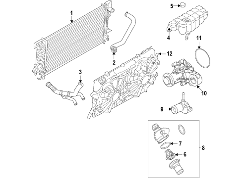 2021 Ford F-150 Cooling System, Radiator, Water Pump, Cooling Fan Diagram 9 - Thumbnail