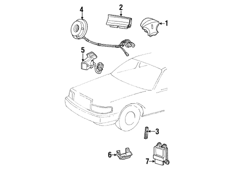 2001 Lincoln Town Car Air Bag Components Diagram