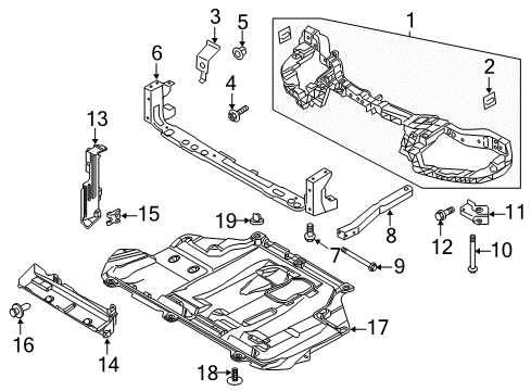 2012 Ford Focus Apron Assembly - Front Fender Diagram for BM5Z-16054-A