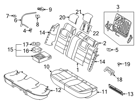 2012 Ford Fusion Rear Seat Cushion Cover Assembly Diagram for BE5Z-5463804-CA