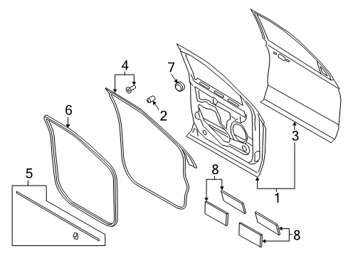 2024 Lincoln Navigator Door & Components Diagram 1 - Thumbnail