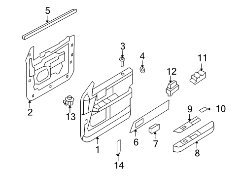 2007 Lincoln Navigator Trim Assembly - Front Door Diagram for 7L7Z-7823942-AA