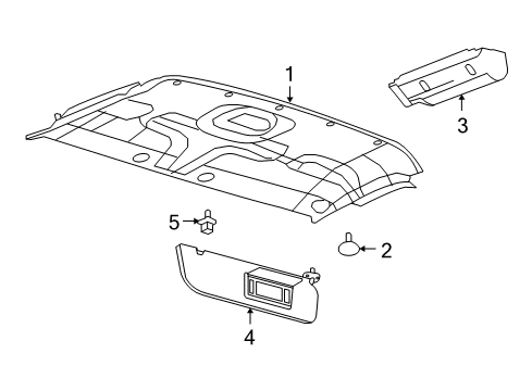 2010 Ford E-350 Super Duty Panel Assy - Roof Trim - Front Diagram for AC2Z-1551940-BA