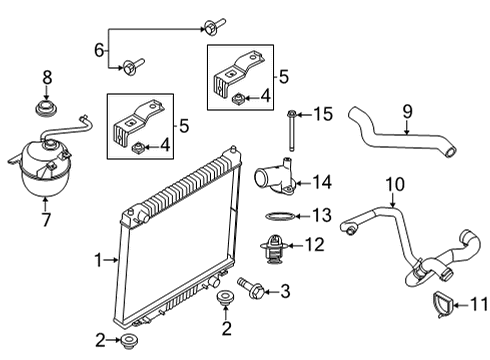 2015 Ford E-350 Super Duty Radiator & Components Diagram 1 - Thumbnail