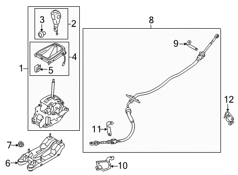 2013 Ford Fusion Lever - Gear Shift Diagram for DG9Z-7210-FB