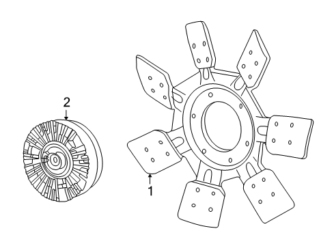 2000 Ford Excursion Cooling System, Radiator, Water Pump, Cooling Fan Diagram 3 - Thumbnail