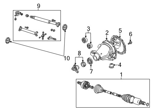 2001 Lincoln LS Axle Components - Rear Diagram