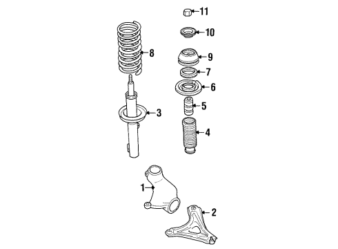 1999 Mercury Cougar Spring Front Diagram for XS8Z5310DA