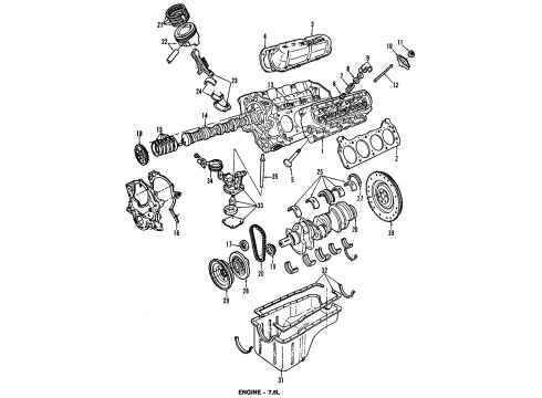 1991 Ford F-250 Engine Parts & Mounts, Timing, Lubrication System Diagram 4 - Thumbnail