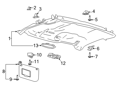 2018 Ford F-150 HEADLINING - ROOF Diagram for JL3Z-1551944-DC