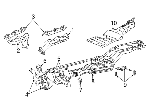 1996 Ford Explorer Catalytic Converter Assembly Diagram for F57Z-5E212-F