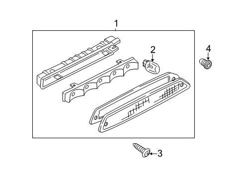 2010 Ford Escape Lamp Assembly - Rear - High Mounted Diagram for 8L2Z-13A613-A