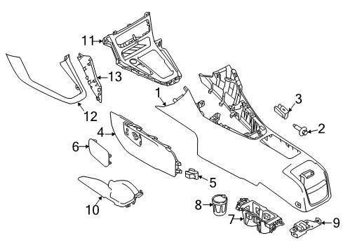 2018 Ford Focus Center Console Diagram 3 - Thumbnail