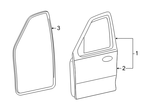 2006 Mercury Mariner Panel Assembly - Door - Outer Diagram for 5E6Z-7820201-AA