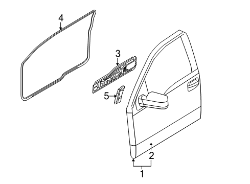 2012 Ford F-150 Front Door, Body Diagram 1 - Thumbnail