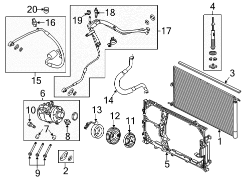 2013 Ford F-150 A/C Condenser, Compressor & Lines Diagram 1 - Thumbnail