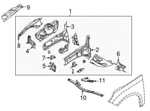 2017 Ford Focus Reinforcement Diagram for AV6Z-58103A32-A