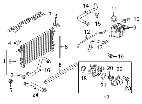 2018 Ford Police Interceptor Sedan Radiator Assembly Diagram for DG1Z-8005-F