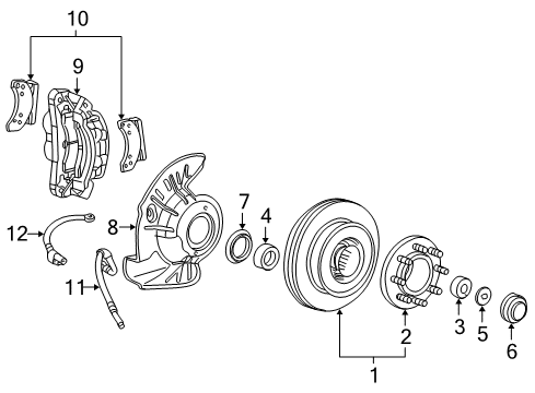 2000 Ford Excursion Front Brakes Diagram 1 - Thumbnail