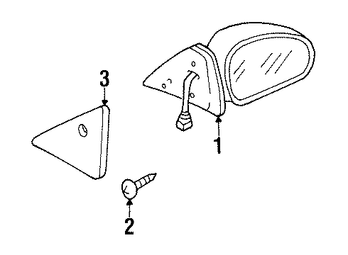 1999 Mercury Tracer Mirror Assy - Rear View Outer Diagram for F7CZ-17682-BA