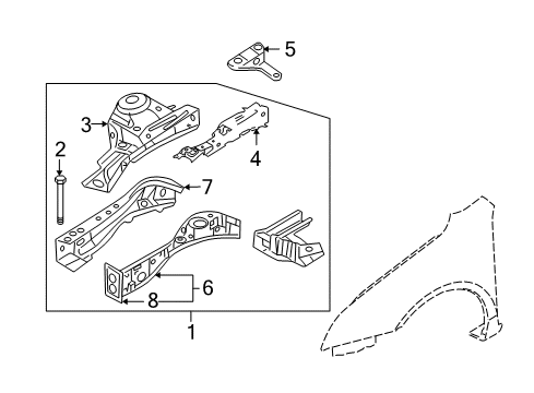 2010 Mercury Milan Member - Side Diagram for 9E5Z-5410218-A