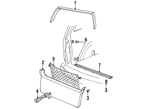 1997 Ford Windstar Interior Trim - Lift Gate Diagram