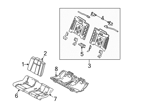 2007 Ford Mustang Rear Seat Components Diagram 2 - Thumbnail